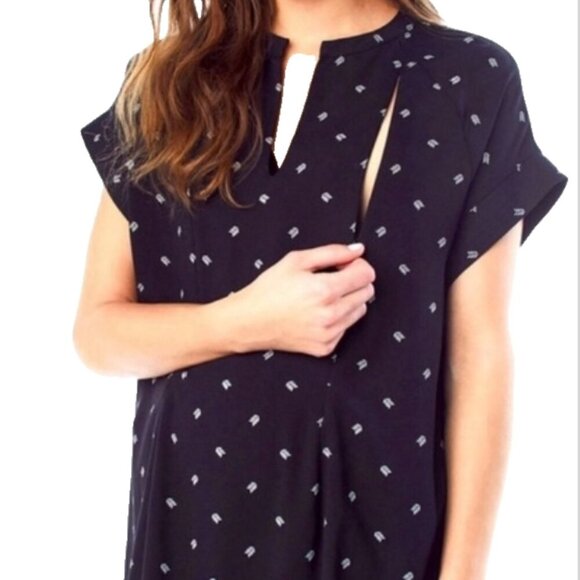 Loyal Hana Women's Small Sheer MATERNITY Coverup Nautical Nursing Mom Dress - Picture 8 of 8